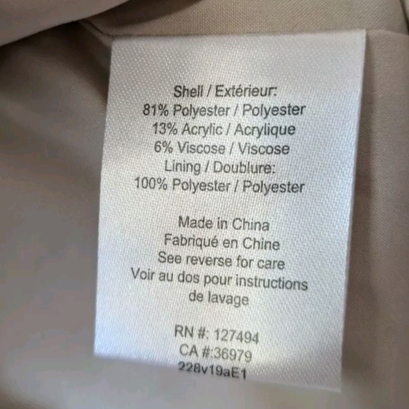 Evereve Women's Faux Fur Jacket Coat Size L Plaid Button Close Heavyweight Grey - Picture 6 of 10